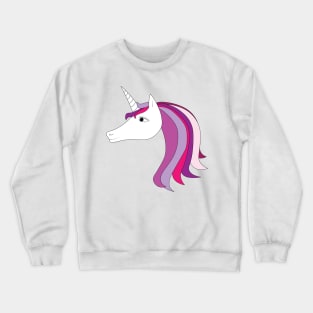 Unicorn. Cute magic cartoon fantasy animal. Long hair. Dream symbol. Design for children. Crewneck Sweatshirt